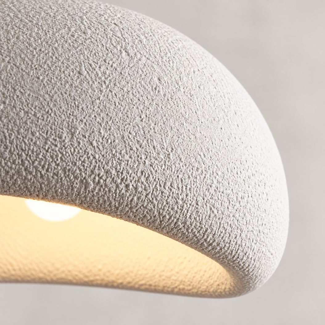 Isamu Sculptural Stone-Effect Pendant Light — White detail