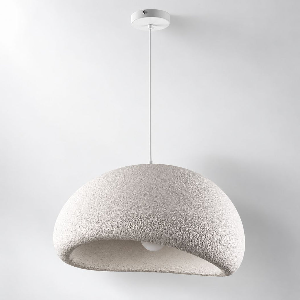 Isamu Sculptural Stone-Effect Pendant Light — White