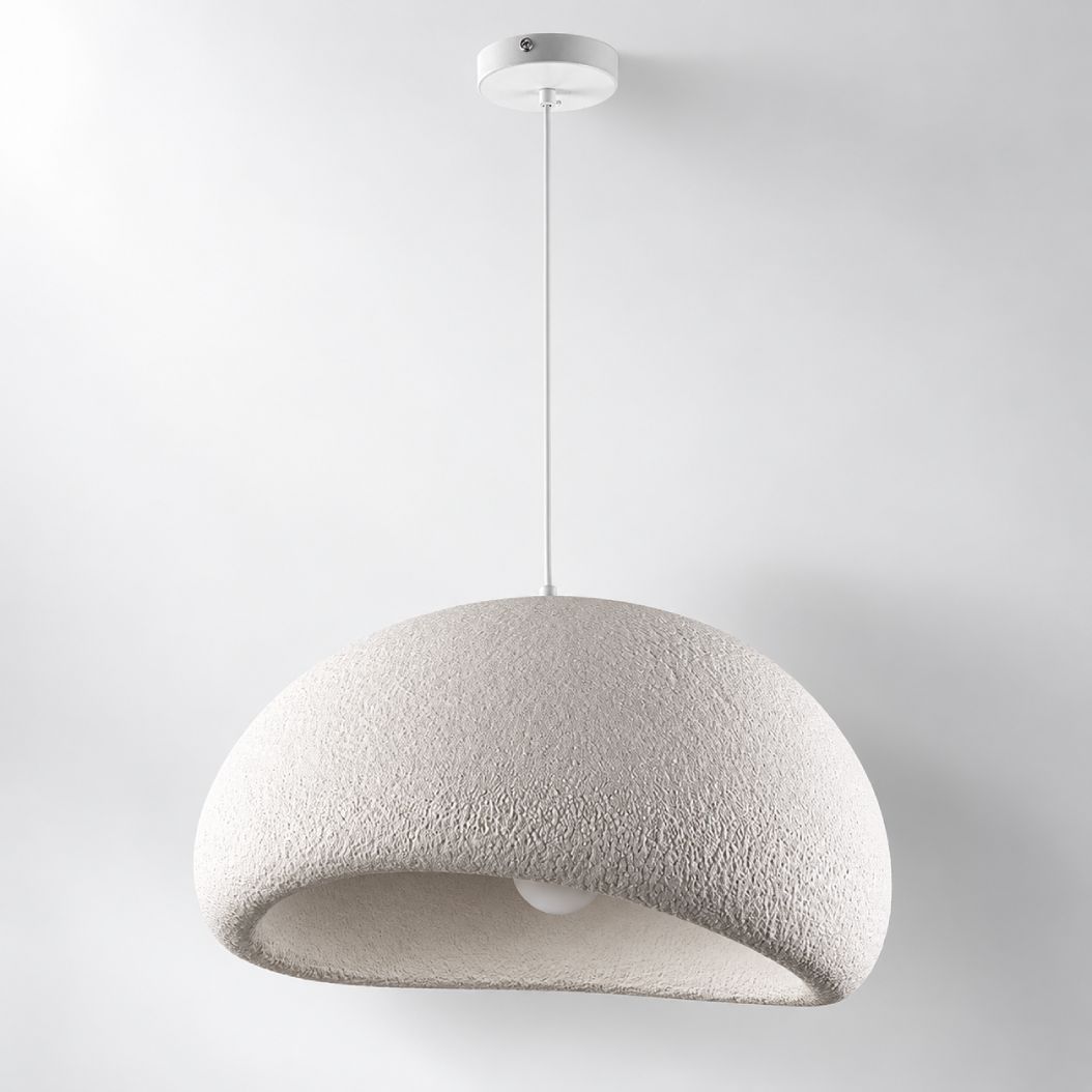 Isamu Sculptural Stone-Effect Pendant Light — White