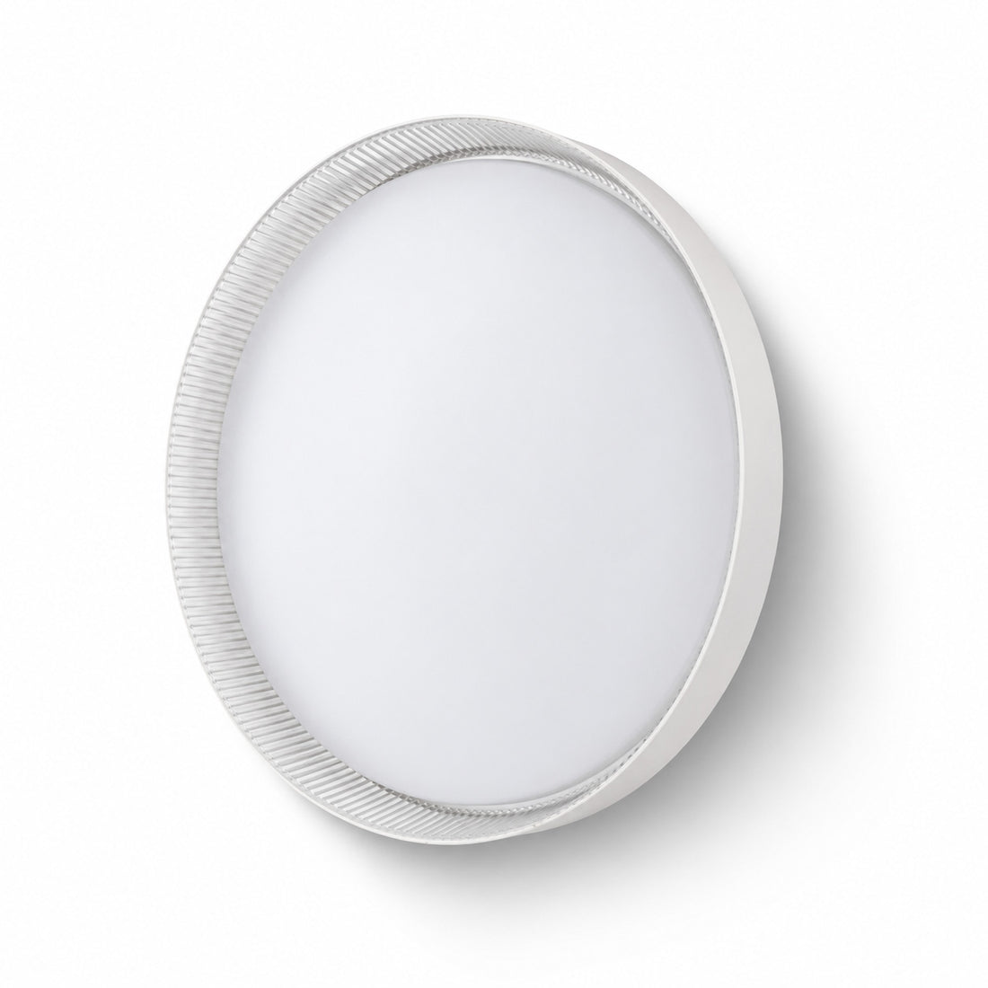 Kaos 40cm ceiling light angled cut-out with ribbed trim, lit