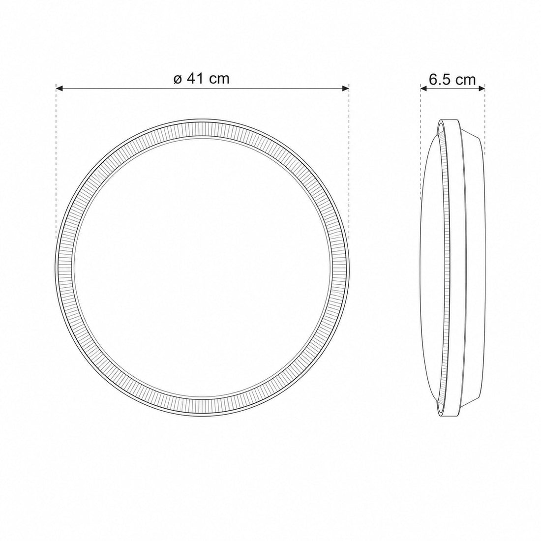 Dimensions for Kaos LED Ceiling / Wall Light — White, Colour Temperature Switch, 40cm