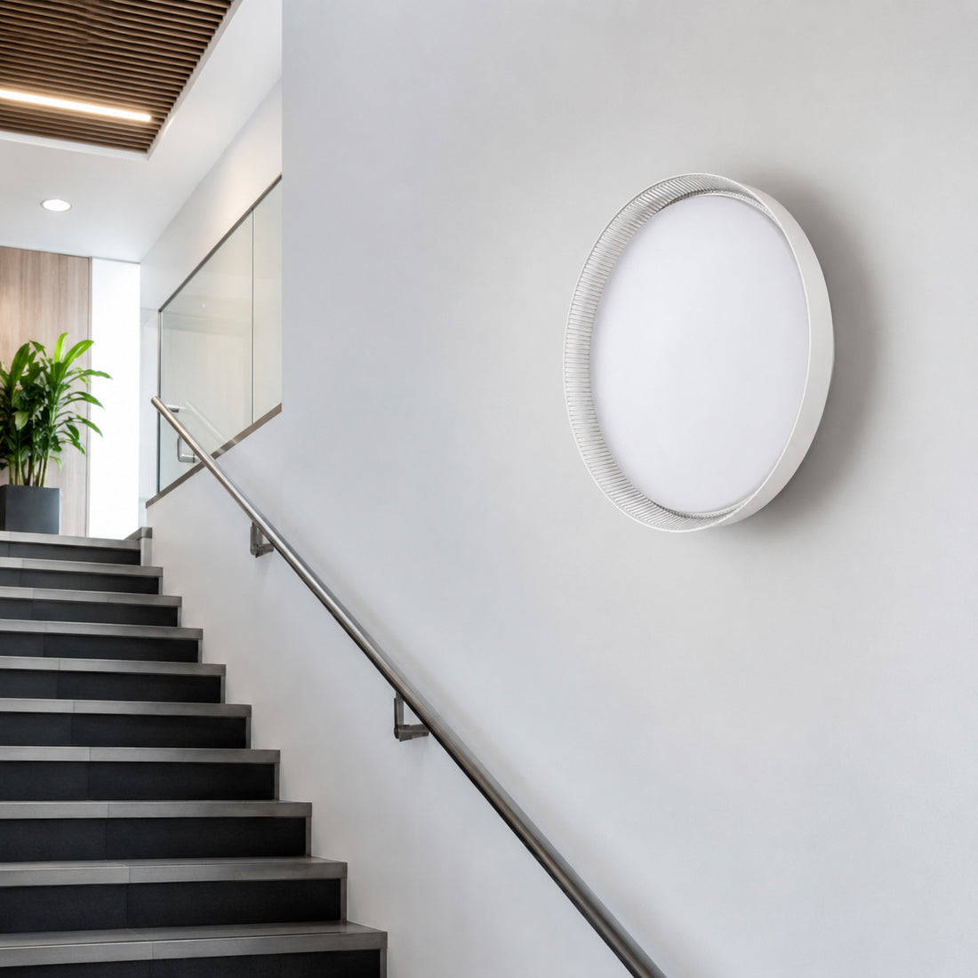 Kaos LED Ceiling / Wall Light — White, Colour Temperature Switch, 40cm
