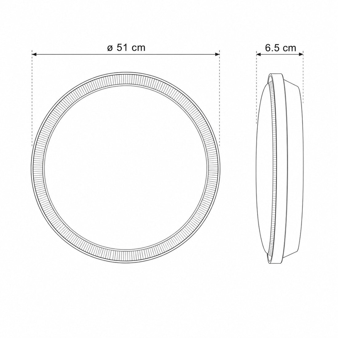 Dimensions for Kaos LED Ceiling / Wall Light — White, Colour Temperature Switch, 50cm
