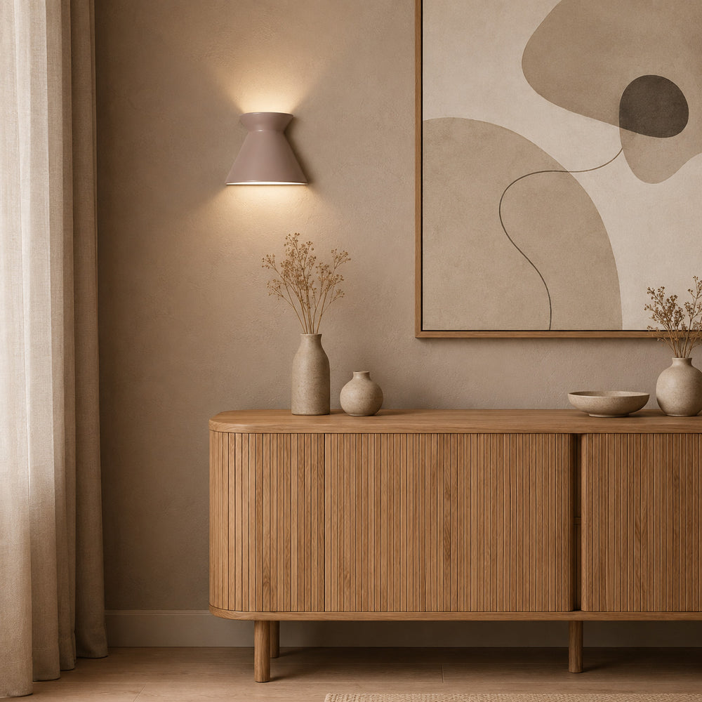 Kiro Ceramic Wall Light — Macchiato, Large in a room