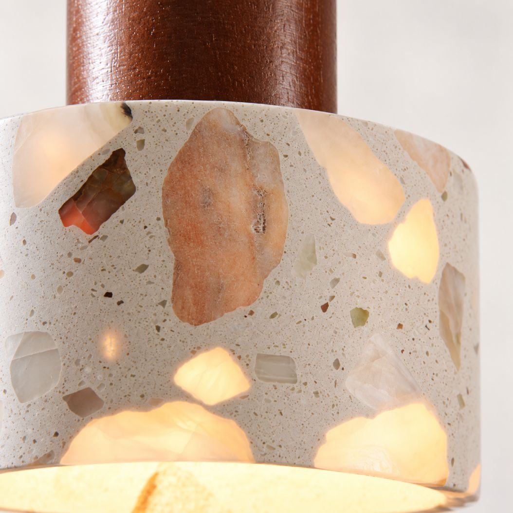 Koto Terrazzo & Wood Pendant Light — Brown detail