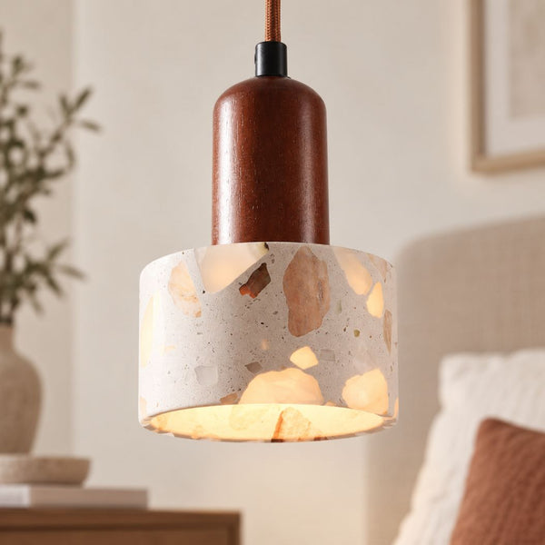 Koto Terrazzo & Wood Pendant Light — Brown