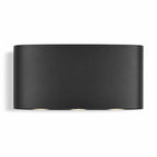 Kyra anthracite curved LED up down wall light, front view on white