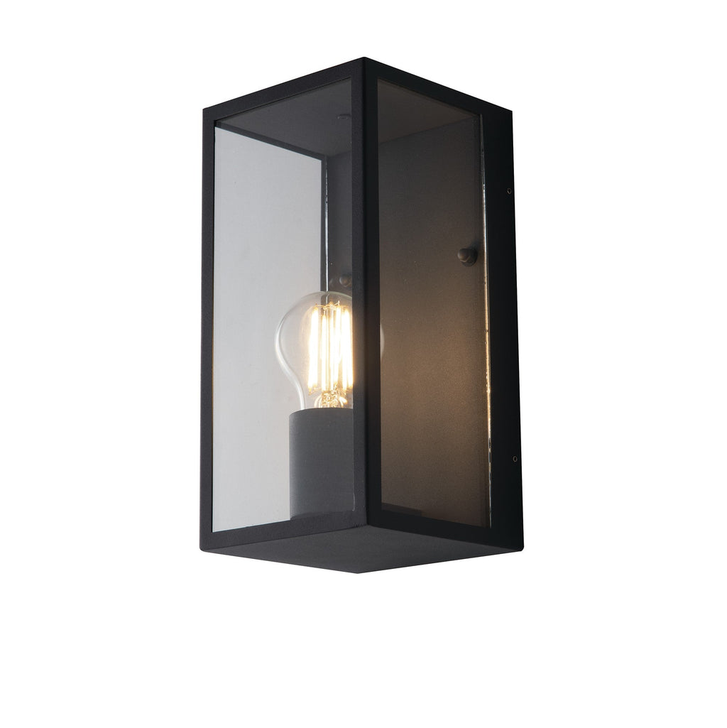 Mirage outdoor wall lantern in anthracite finish mounted on exterior wall