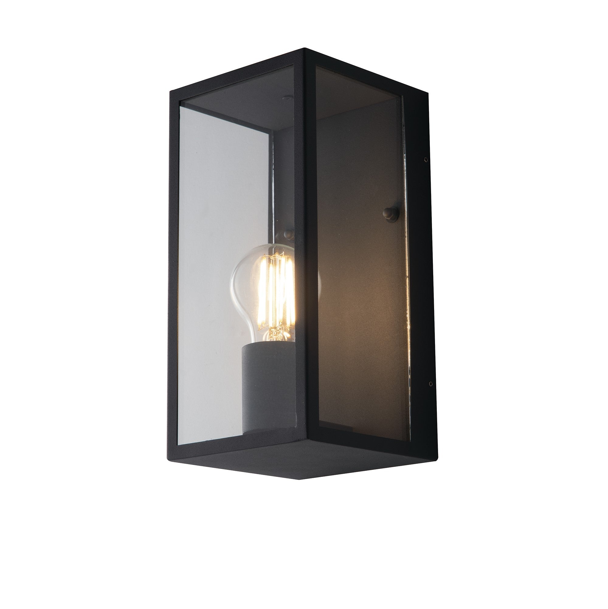 Mirage outdoor wall lantern in anthracite finish mounted on exterior wall