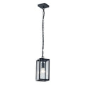 Mirage anthracite outdoor hanging lantern with glass panels and adjustable drop chain