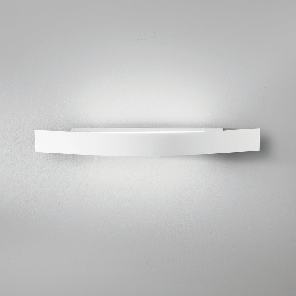 Spoiler LED wall light in white finish mounted on wall