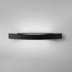Spoiler black LED linear wall light mounted on white wall showing light wash effect