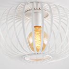 Lacena Sculptural Iron Cage Ceiling Light — White