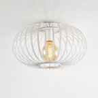 Lacena Sculptural Iron Cage Ceiling Light — White