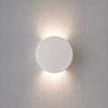 Leiron Round Wall Light — Paintable White Plaster, Up & Down