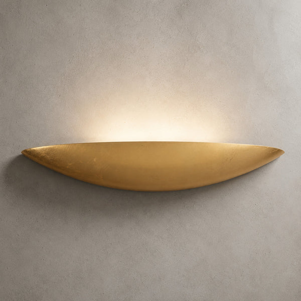 Livigno gold leaf plaster uplighter washing light up a plaster wall