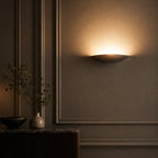 Livigno Wall Light — Silver Leaf Plaster, Uplight