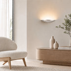 Livigno Wall Light — Silver Leaf Plaster, Uplight