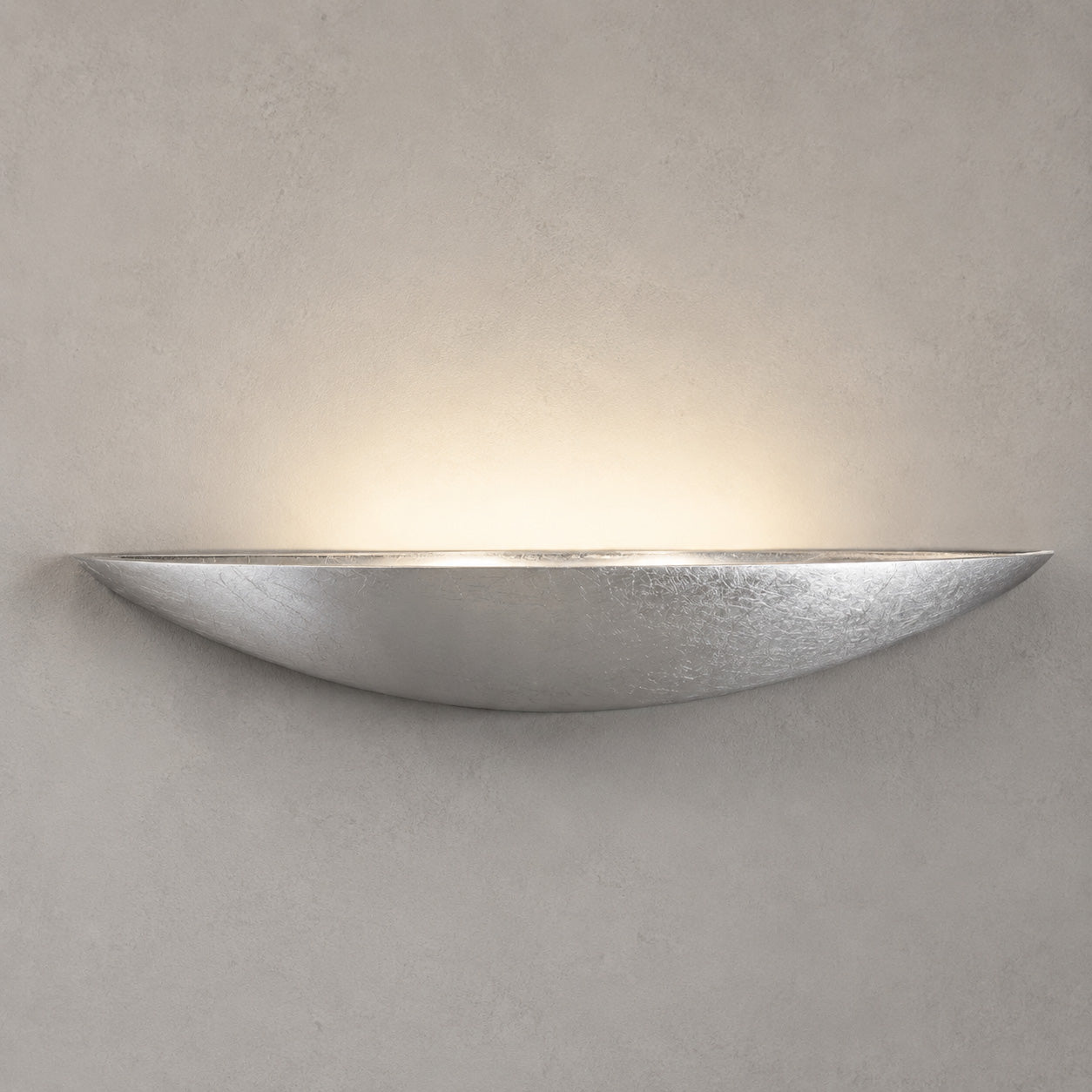 Livigno Wall Light — Silver Leaf Plaster, Uplight