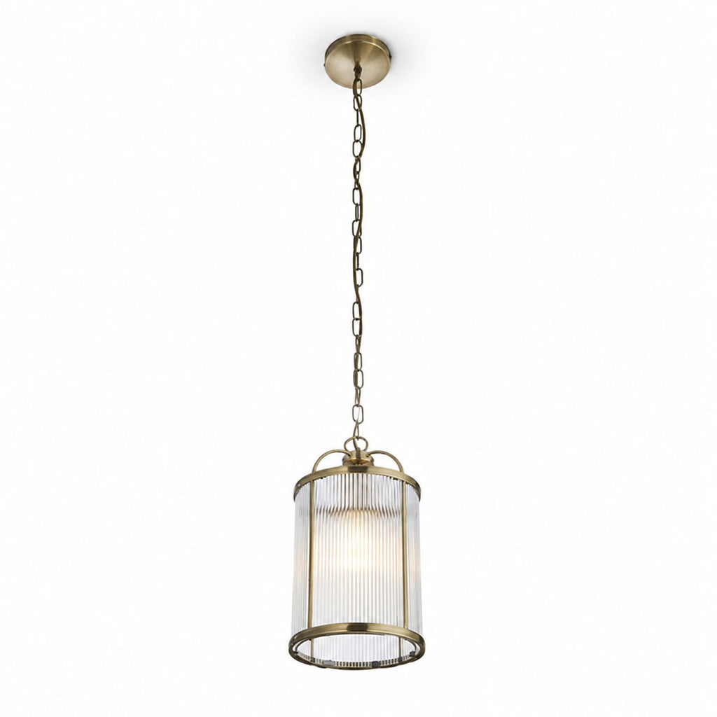 Halo Petite Pendant — Glass, Antique Brass