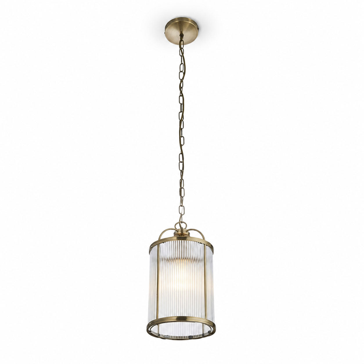 Halo Petite Pendant — Glass, Antique Brass