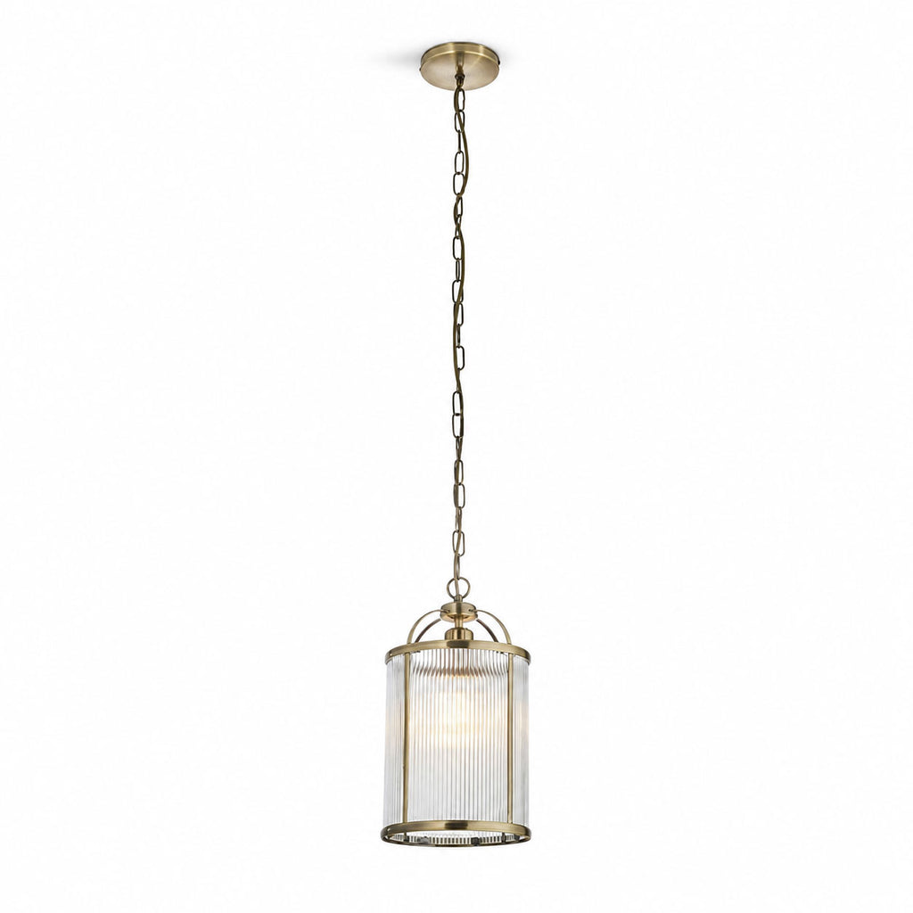 Halo Petite Pendant — Glass, Antique Brass