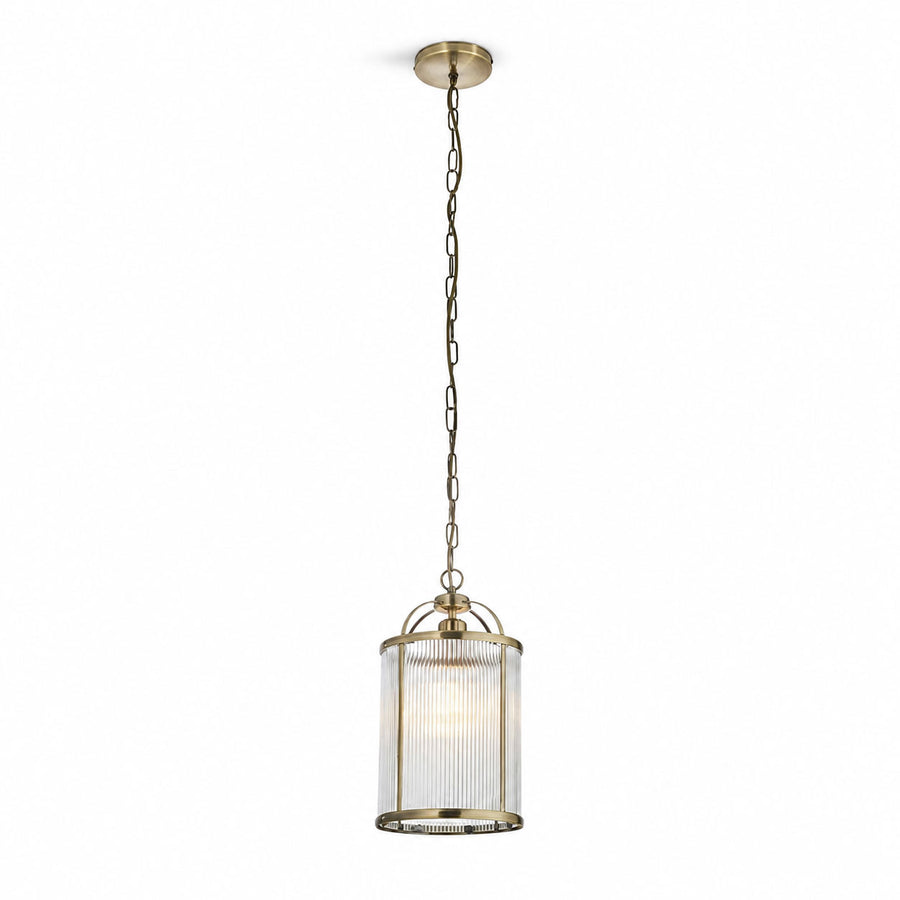 Halo Petite Pendant — Glass, Antique Brass