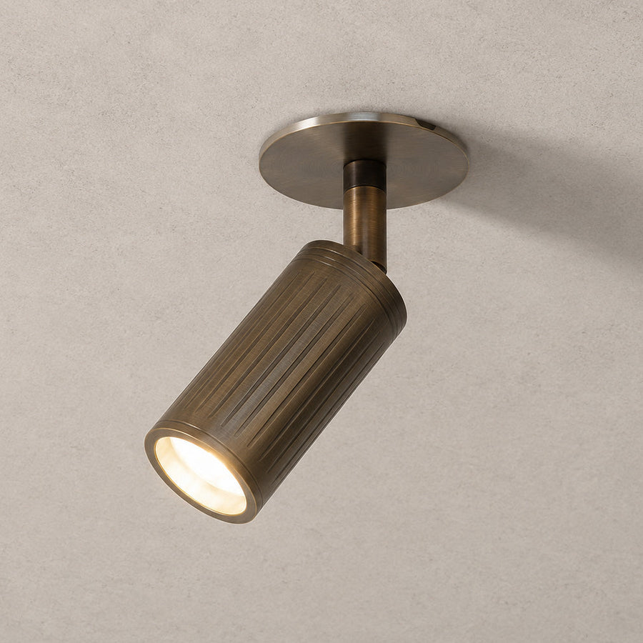 Luminar Box Mount Ceiling Spotlight — Browned Brass