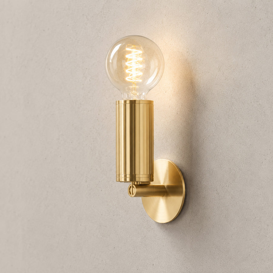Luminar Box Mount Wall Lamp — Brass, Exposed Bulb