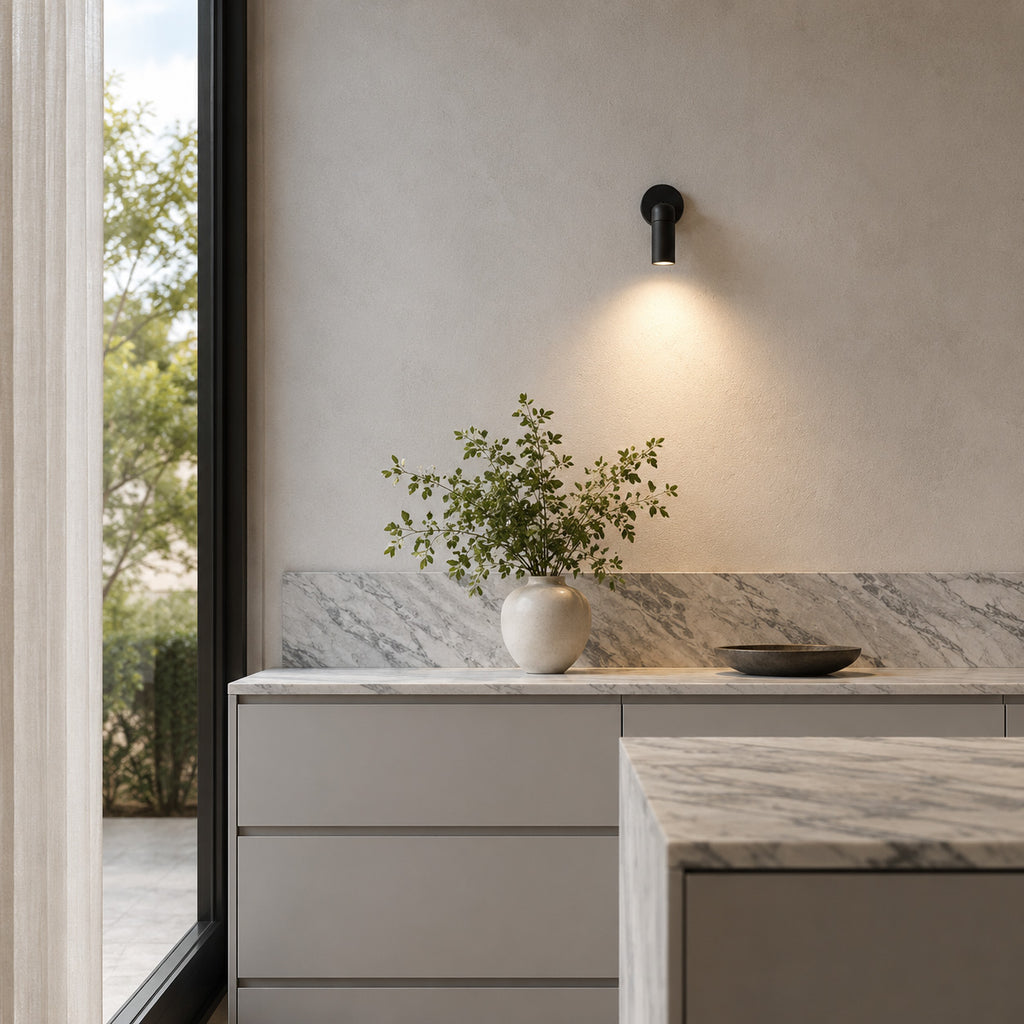 Luminar Box Mount Wall Spotlight — Black