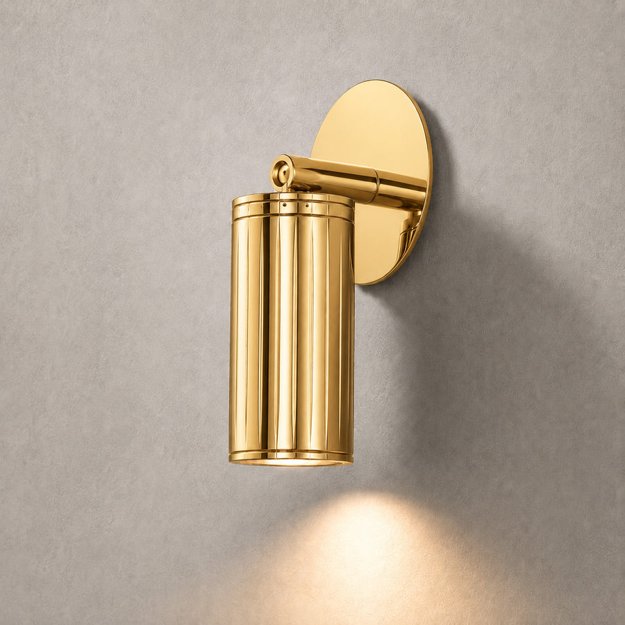 Luminar Box Mount Wall Spotlight — Brass