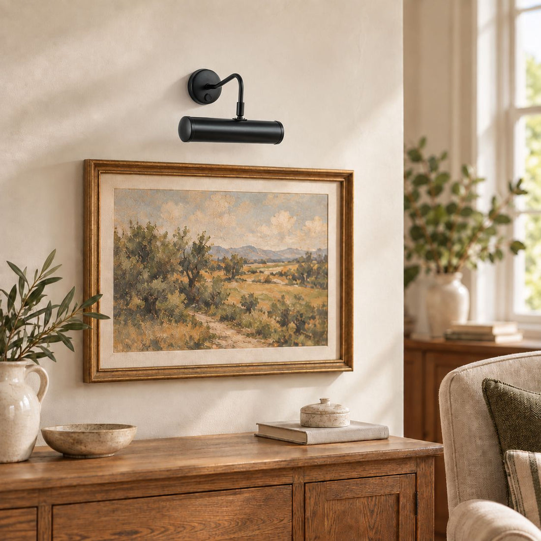 Maison Picture Light — Matt Black, Swan Neck