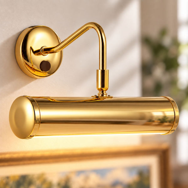 Maison Picture Light — Polished Brass, Swan Neck