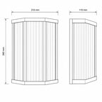 Half Lantern Outdoor Wall Light — Matt Black, Clear Ribbed Glass