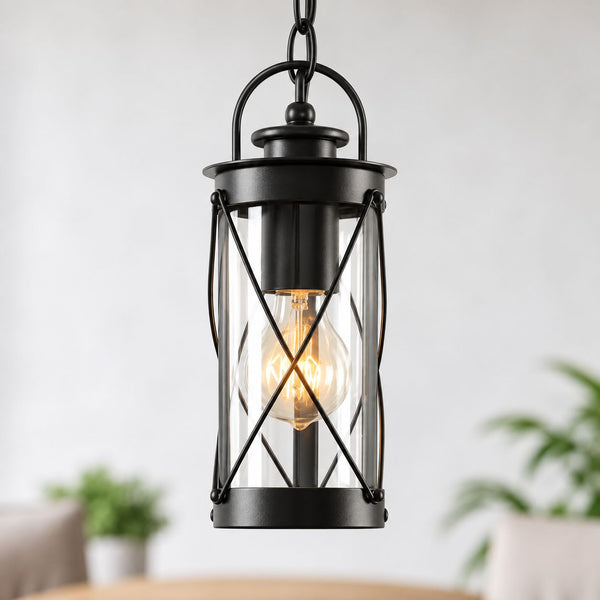 Malmo Lantern Outdoor Pendant Light — Black