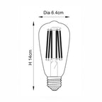 Marlowe E27 LED Pear Bulb — 1800K Clear Glass, Dimmable
