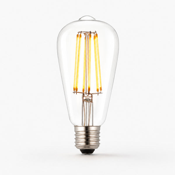 Marlowe E27 LED Pear Bulb — 1800K Clear Glass, Dimmable