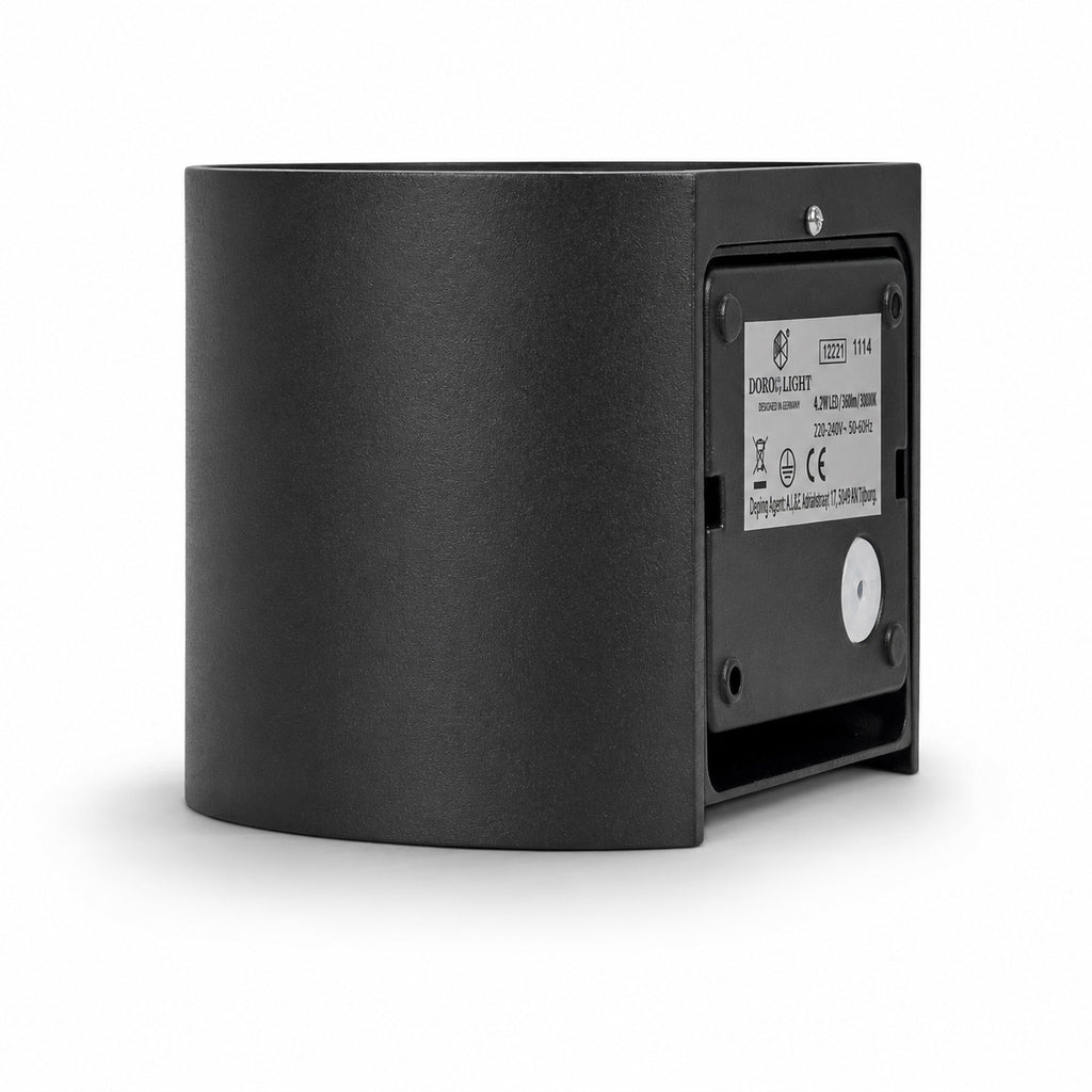 Mars Outdoor Wall Light — Matt Black, Up & Down LED