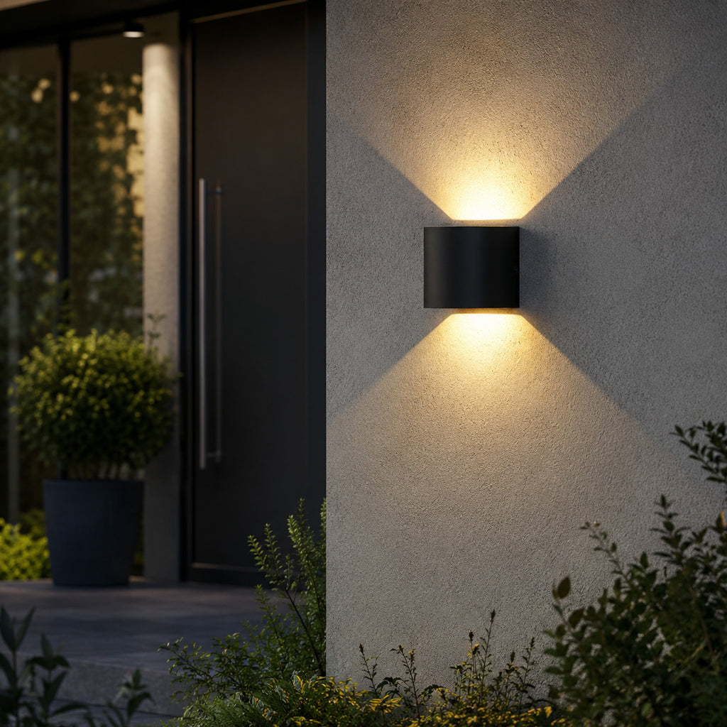 Mars Outdoor Wall Light — Matt Black, Up & Down LED