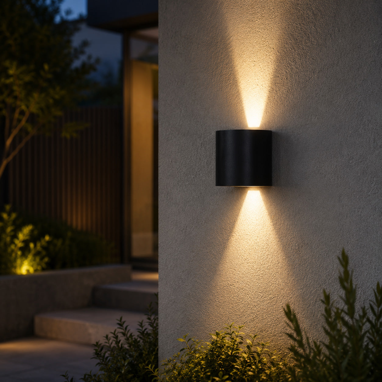 Mars Outdoor Wall Light — Matt Black, Up & Down LED