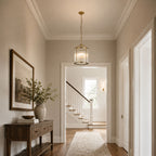 Solene Ribbed Ceiling Pendant — Glass, Antique Brass