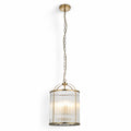 Solene Ribbed Ceiling Pendant — Glass, Antique Brass