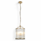 Solene Ribbed Ceiling Pendant — Glass, Antique Brass