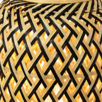 Minelle Woven Bamboo Table Lamp — Natural & Black, 36cm