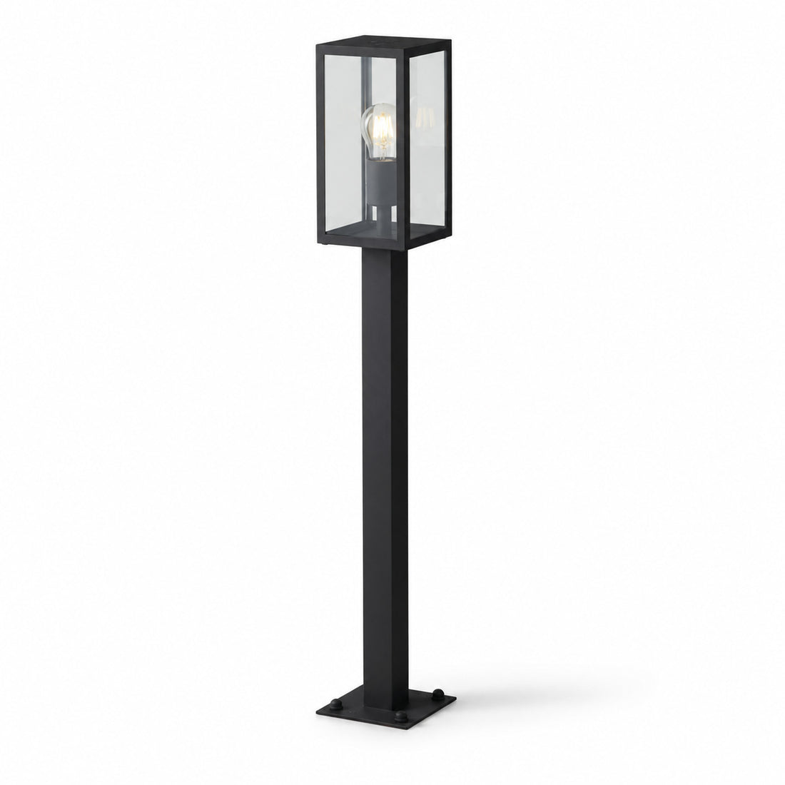 Mirage 86cm anthracite lantern path light cut-out with clear glass panels