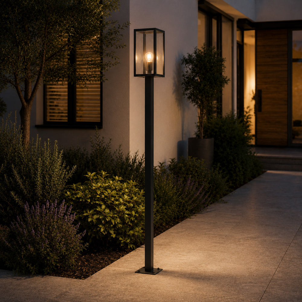 Mirage Outdoor Lantern Post Light — Anthracite, 200cm after dark