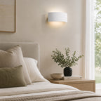 Mood Wall Light — Paintable White Plaster, Up & Down