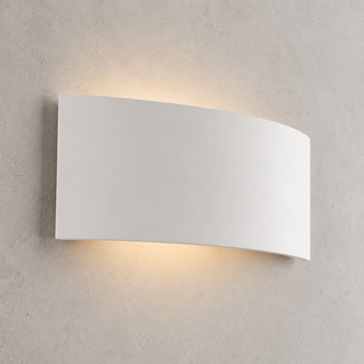 Mood Wall Light — Paintable White Plaster, Up & Down
