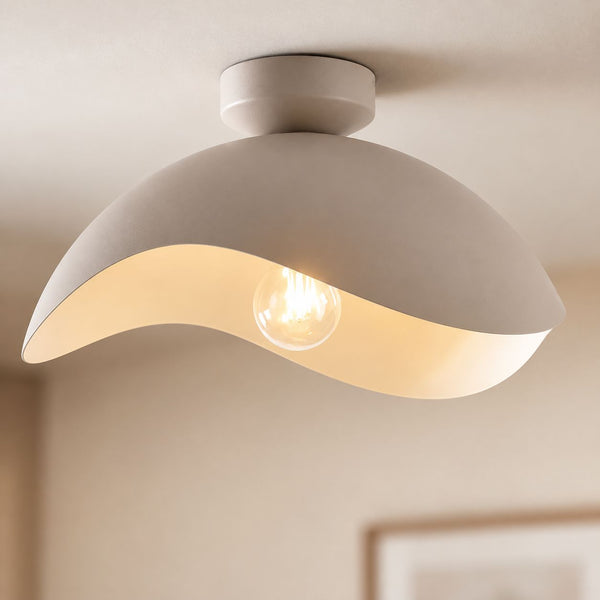 Nami Wavy Metal Ceiling Light — Sand Taupe