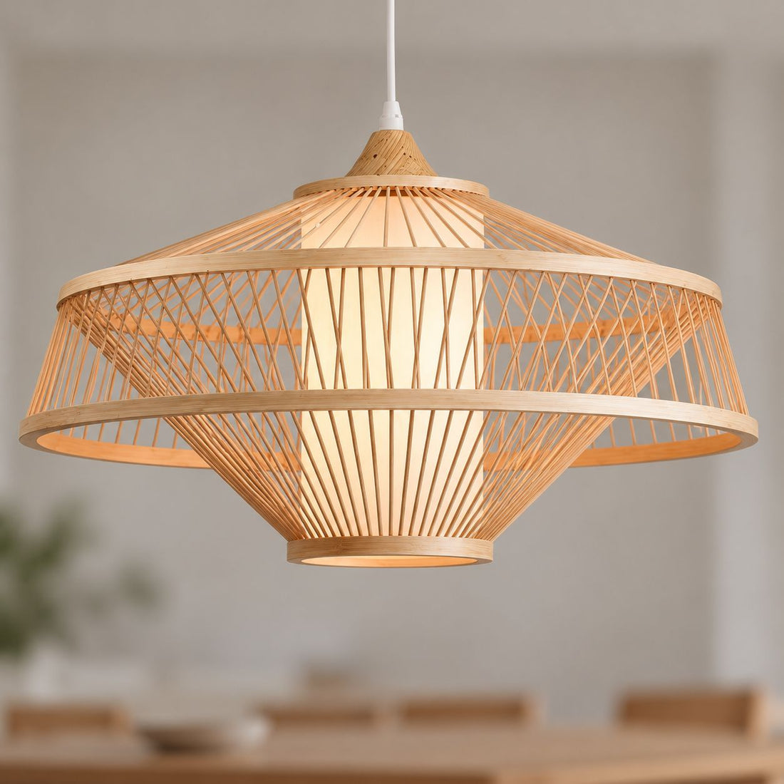Oki Bamboo Pendant Light — Natural, 50 cm